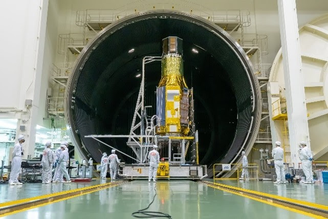 XRISM spacecraft in thermal vacuum test room