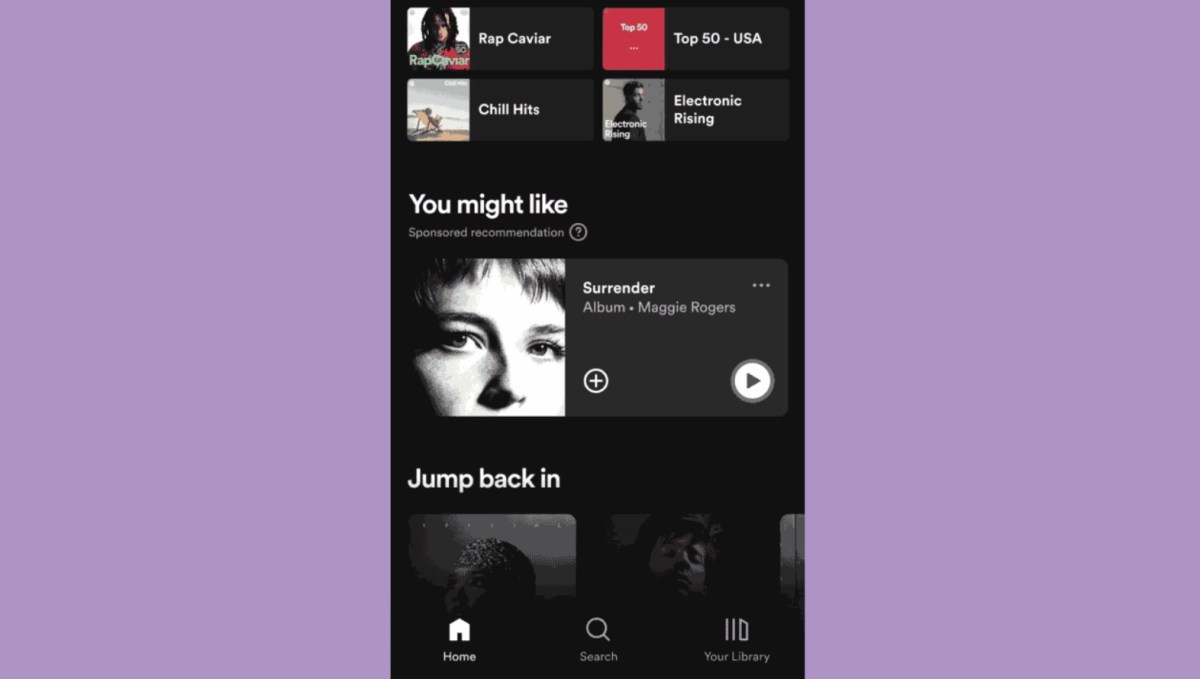 Spotify's new Showcase tool lets artists pay to promote their music in the Home feed