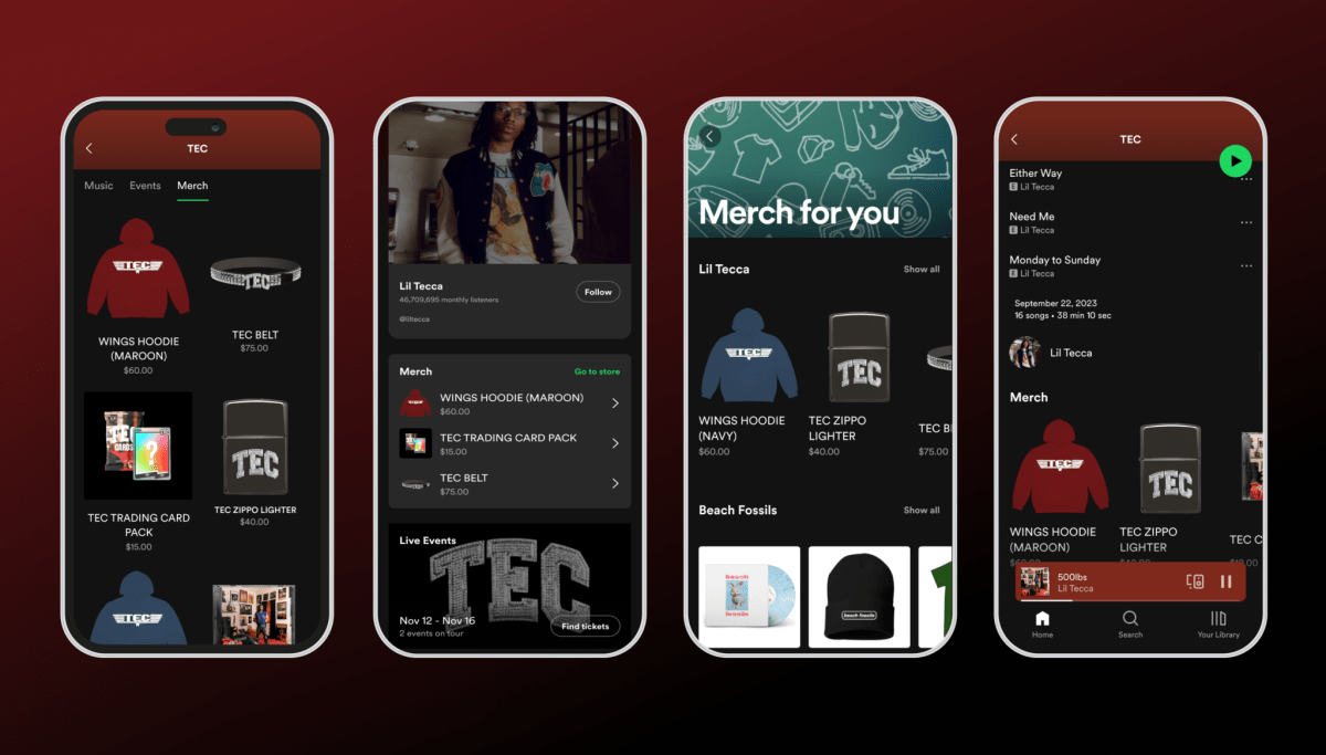 Spotify is launching a personalized in-app Merch Hub